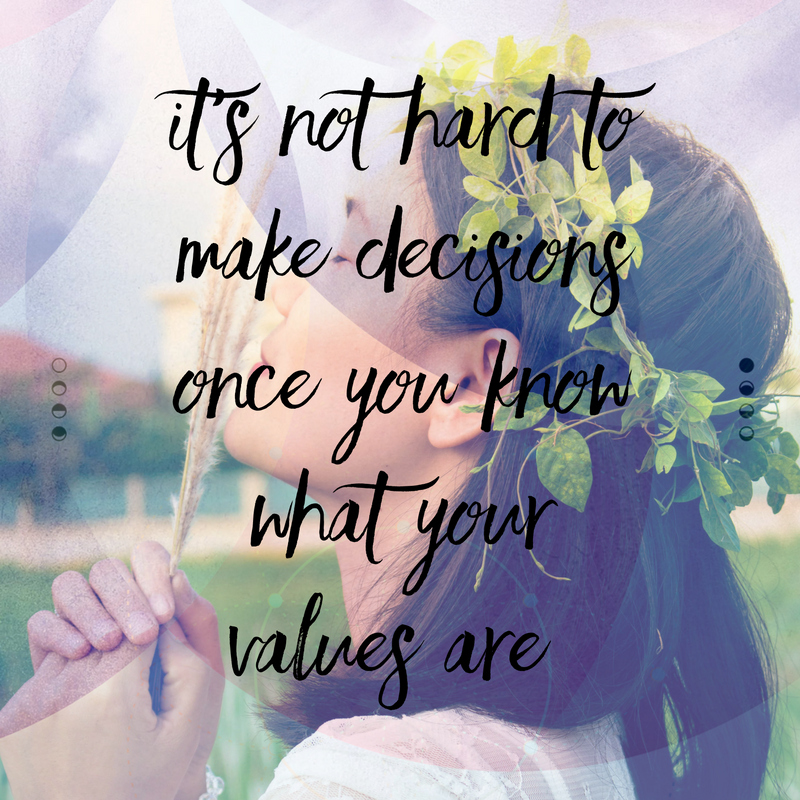 it’s not hard to make decisions once you know what values are