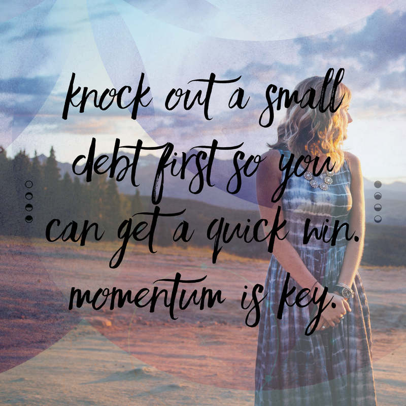 Knock out a small debt first so you can get a quick win. Momentum is key.